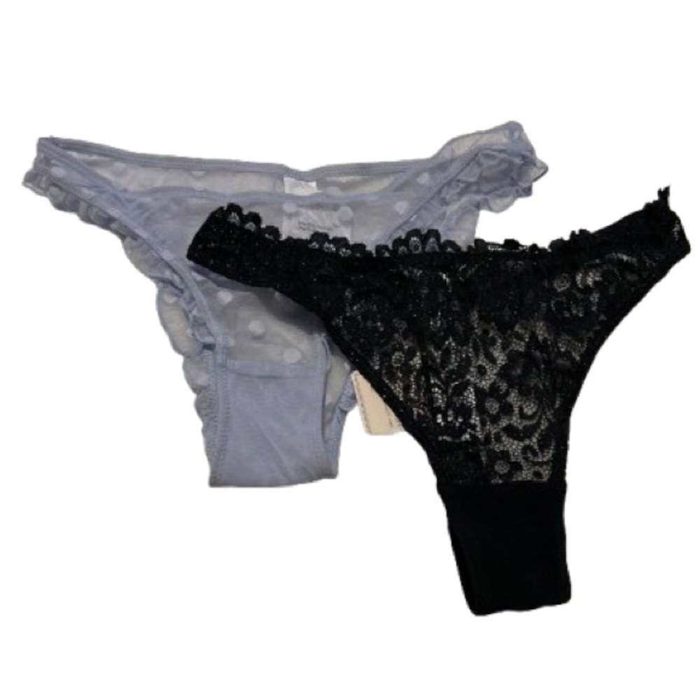 Forever 21 Black and Gray Lace Panties